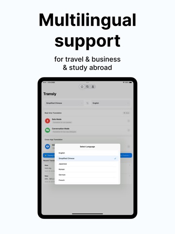 Transly - Real-time Translate iPad screenshot 5