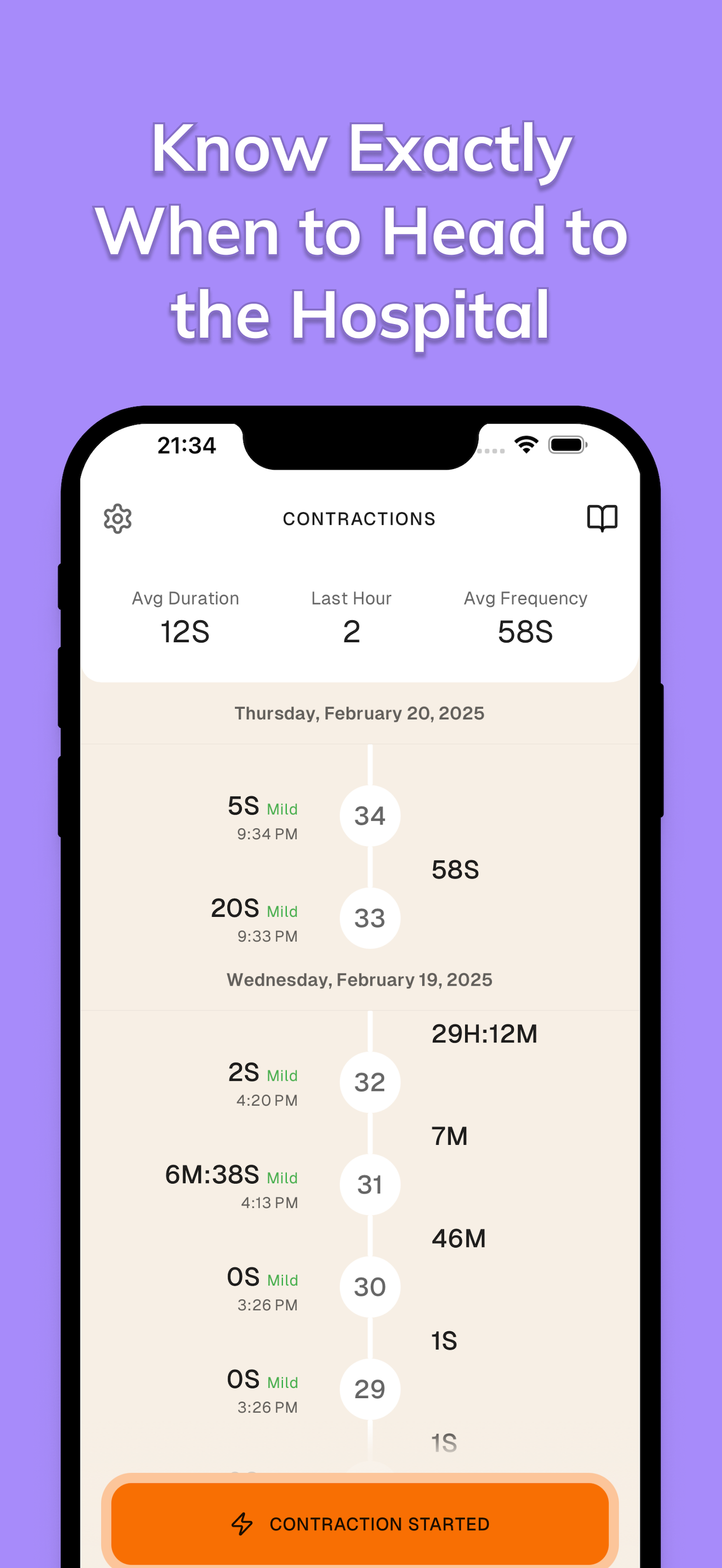 Contraction Timer: Counter