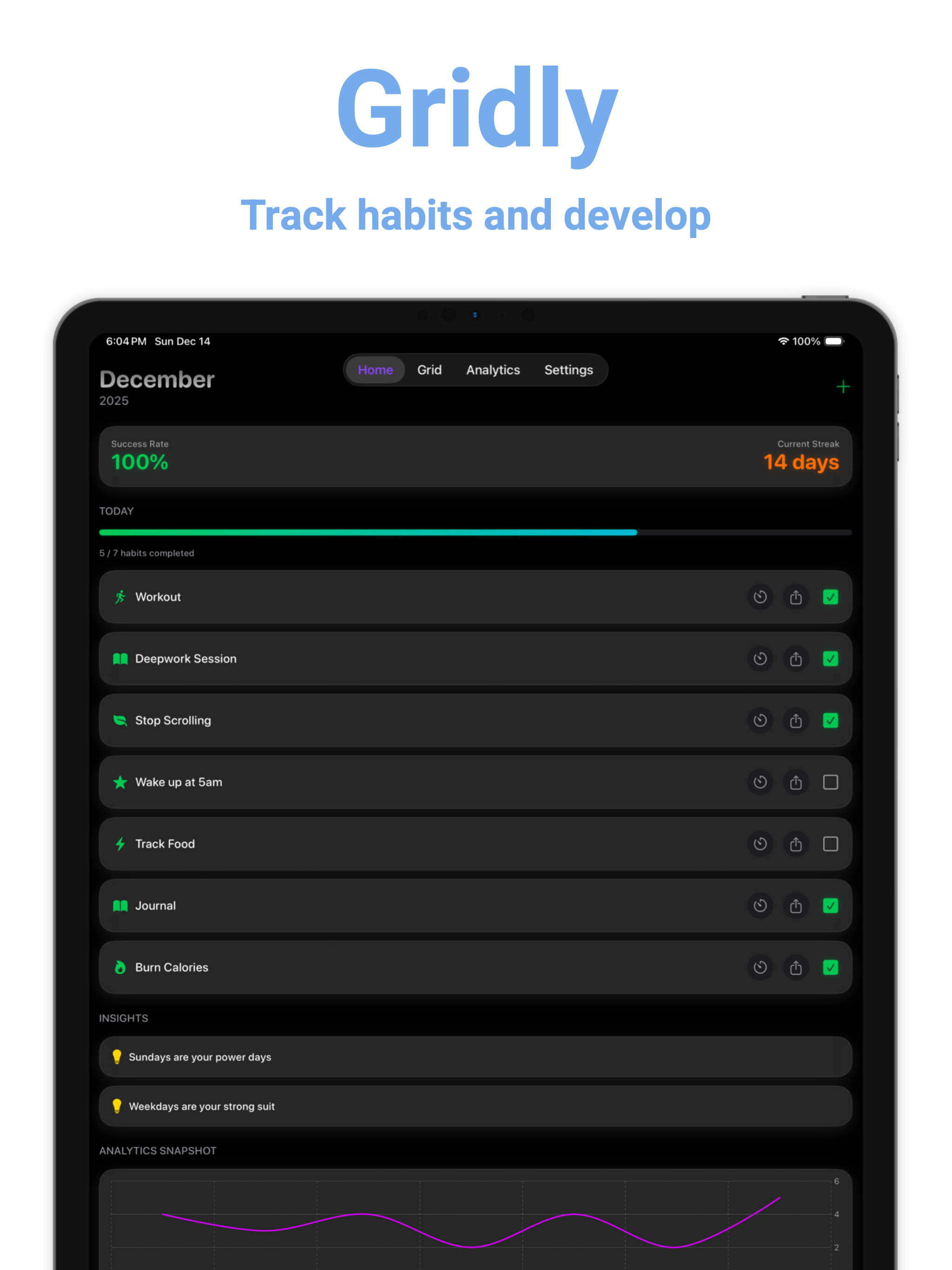 Gridly: Habit Tracking App
