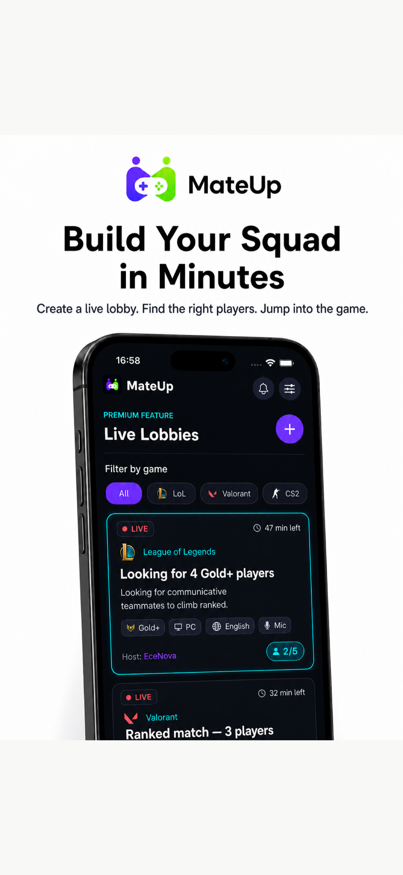 MateUp - Find Gaming Friends screenshot 2