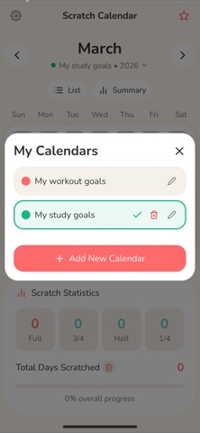 Scratch Calendar screenshot