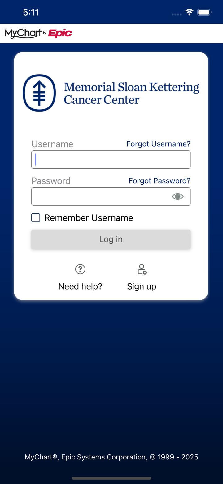 MSK MyChart screenshot 1