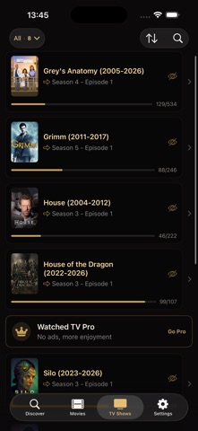 Watched TV: Episode Tracker screenshot