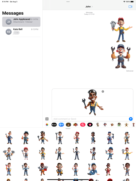 Screenshot #6 pour Happy Mechanic Stickers