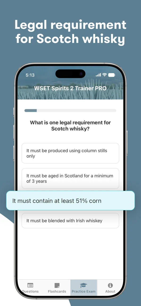 Screenshot #2 pour Wset Spirits 2 Trainer Pro
