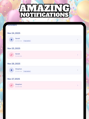 Birthday Reminder & Tracker© iPad screenshot