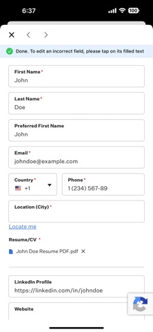 Filler: Autofill Job Forms Screenshot 1 of 3