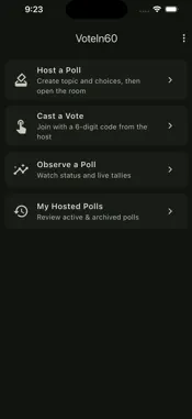 VoteIn60 screenshot 1