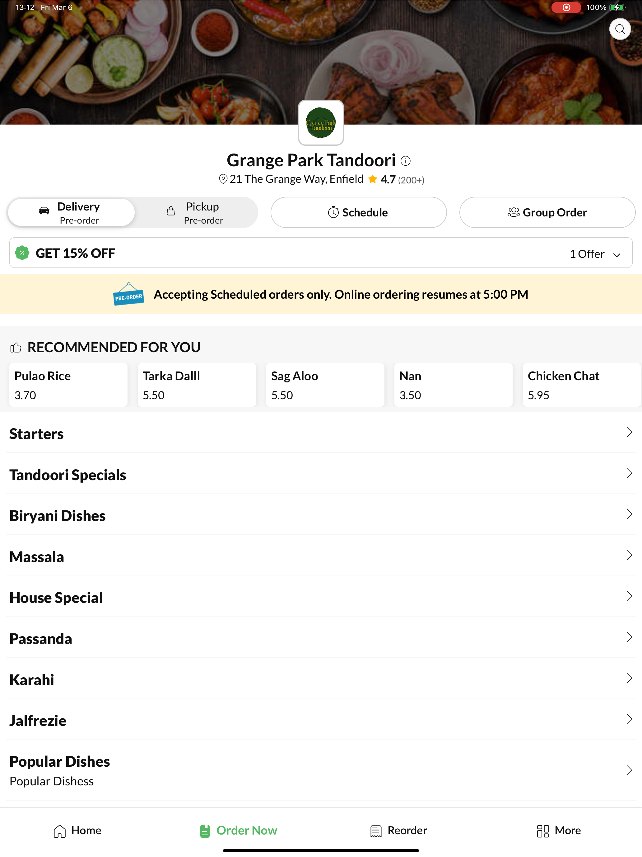 Grange Park Tandoori