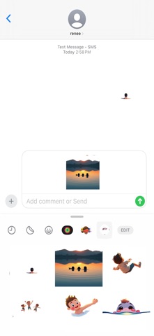日落游泳贴纸 screenshot