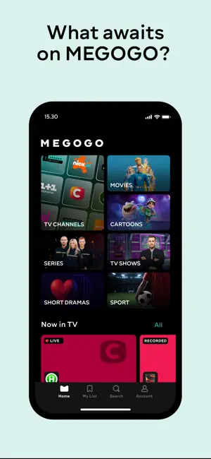 MEGOGO: LIVE TV, Movies, Sport iPhone screenshot 1