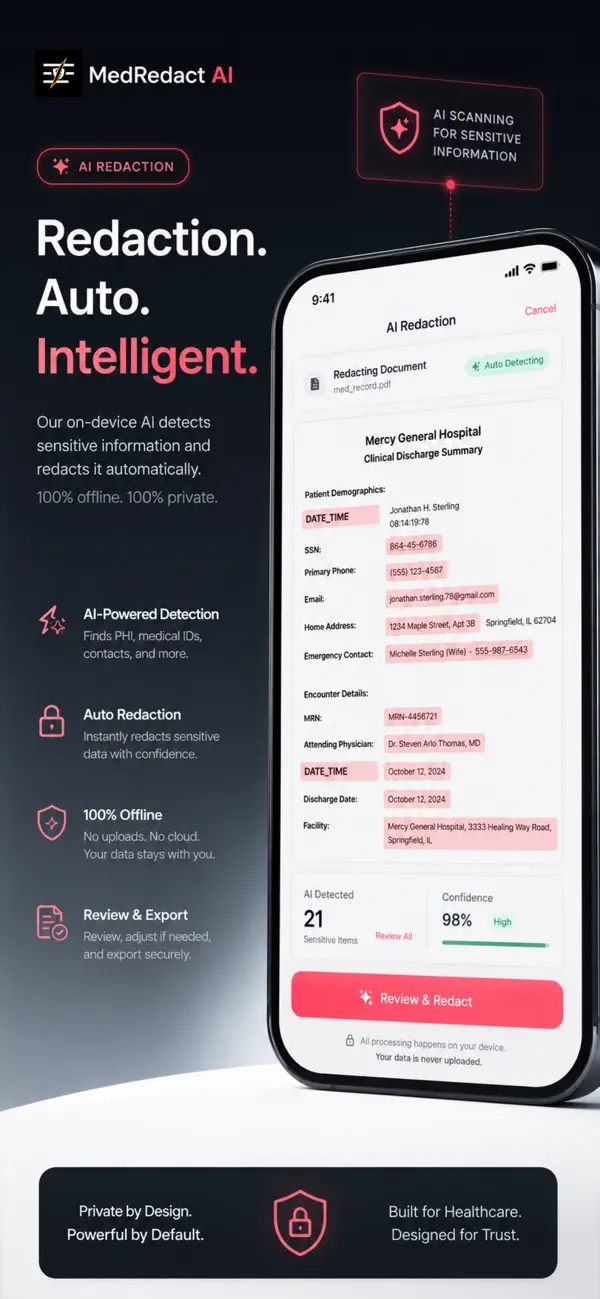 Screenshot #2 pour MedRedact: Medical Privacy AI