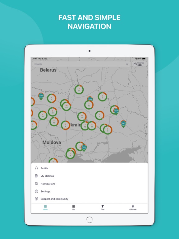 EVA Chargers iPad screenshot 6 - Navigation app
