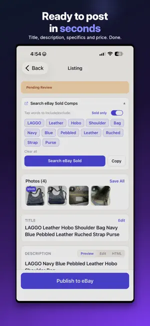 Vendlists: AI eBay Listing App screenshot 2