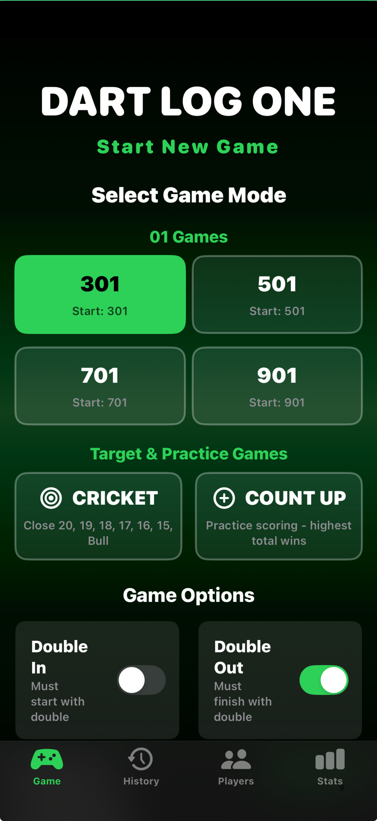 Darts Log One