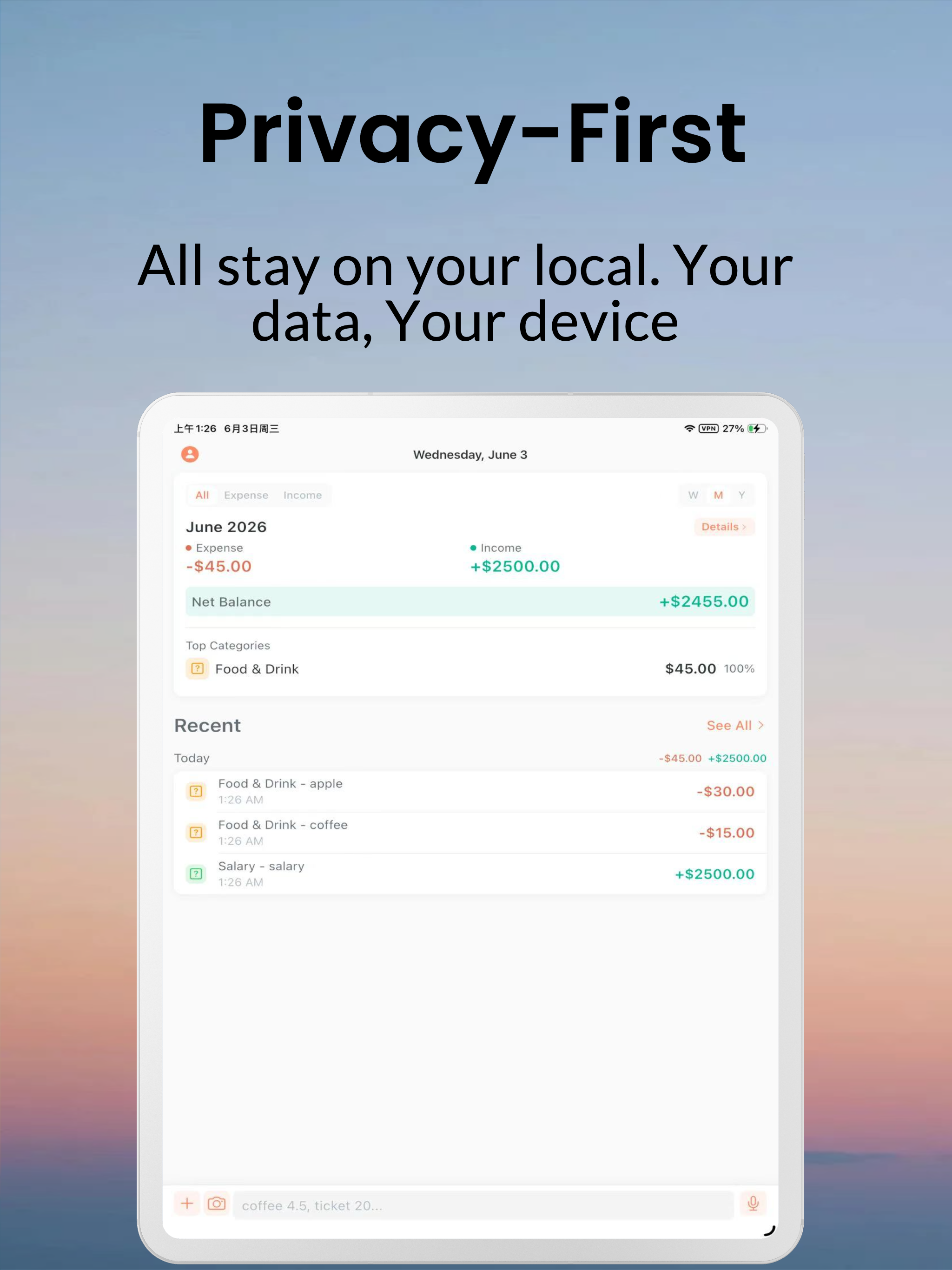 PrivaSpend: Fast AI Ledger screenshot 7
