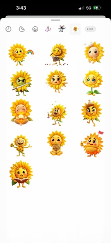 Radiant Sunflower Stickers iPhone screenshot