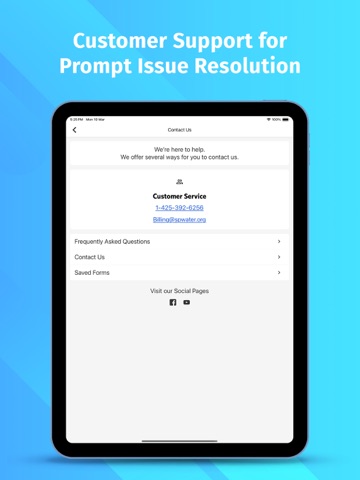 MySPWater iPad screenshot