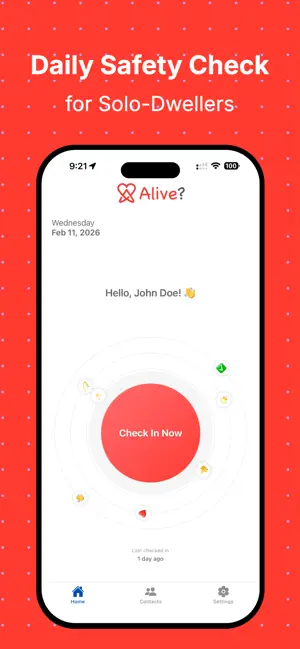 Alive? Daily Safety Check screenshot 1