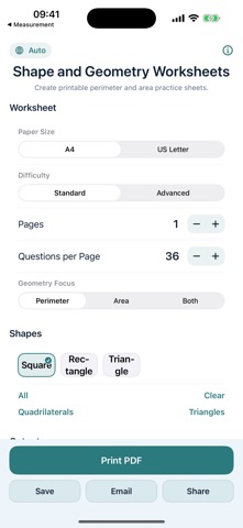 Printable Geometry Worksheets iPhone screenshot