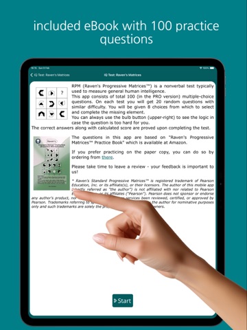 IQ Test: Raven's Matrices Pro iPad screenshot