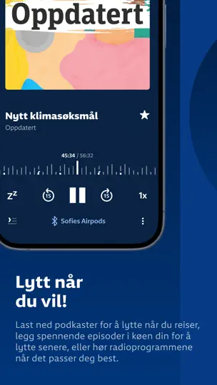 Capture d'écran de NRK Radio sur iPhone 3