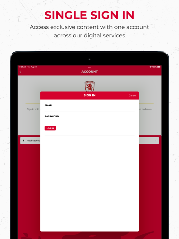Middlesbrough FC iPad screenshot