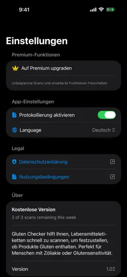 Screenshot von Glutenfrei - Gluten Checker auf dem iPhone 4