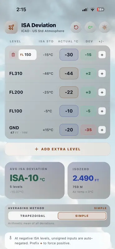 ISA Deviation Calculator screenshot 3 of 6