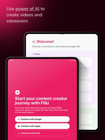 Fliki - AI Video Editor iPad screenshot