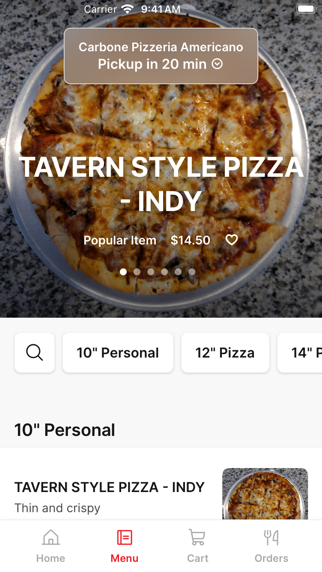 Carbone Pizzeria Americano iPhone screenshot 2 - Food & Drink app