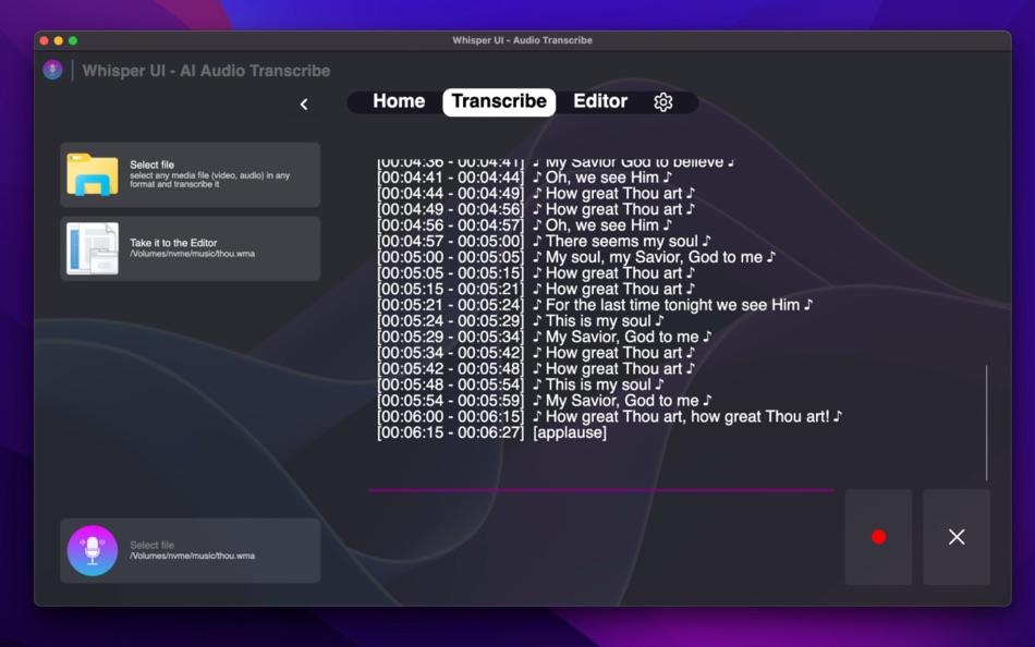 #2. Whisper UI - Audio Transcribe (macOS) 게시자: SCORPIOX, INC LIMITED