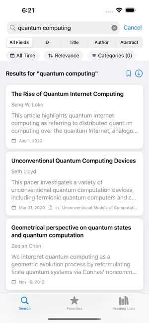 Reader for arXiv screenshot 1