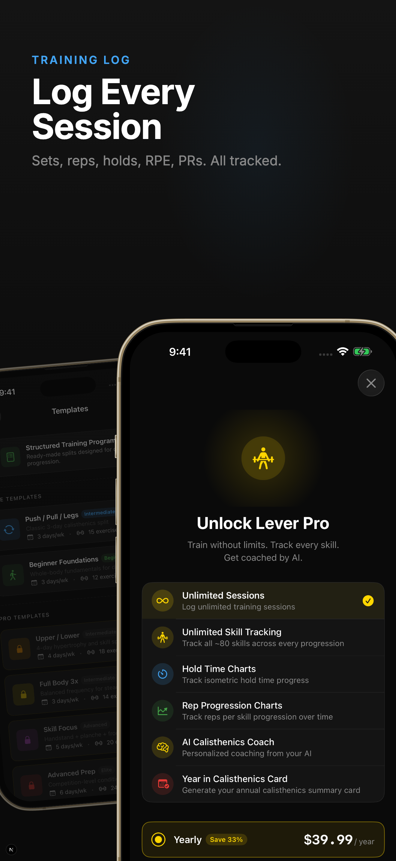 Calisthenics Tracker - Lever