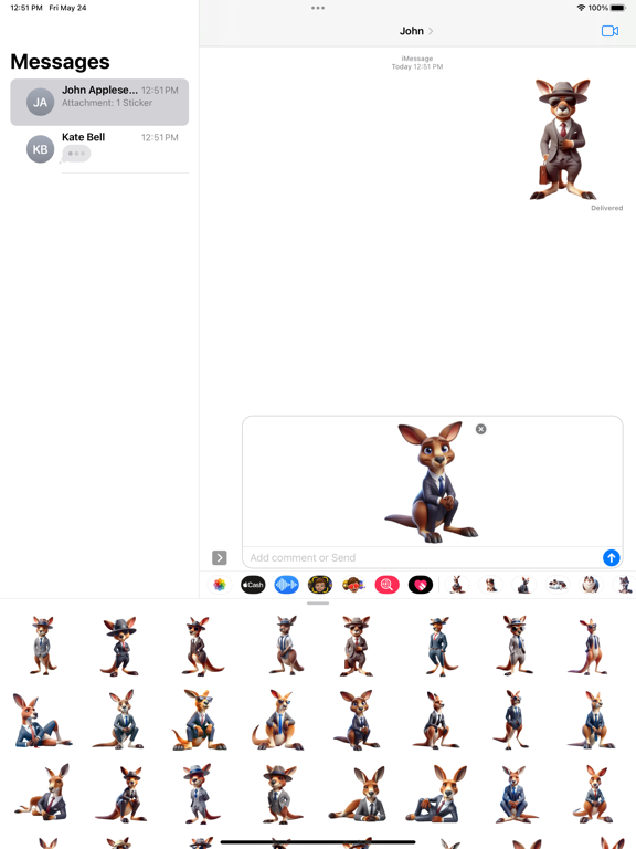 Screenshot #5 pour Well-Dressed Kangaroo Stickers