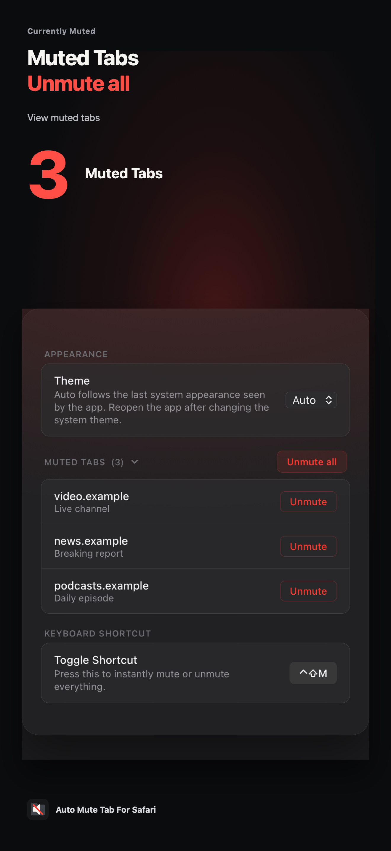 Auto Mute Tab For Safari screenshot 2