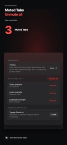 Auto Mute Tab For Safari screenshot