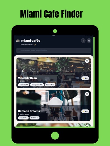 Miami Coffee – Best Cafés iPad screenshot