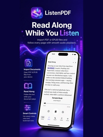 PDF to Audiobook - ListenPDF iPad screenshot