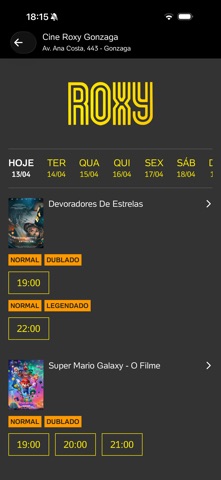 Cine Roxy iPhone screenshot