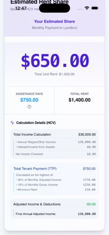 Section 8 Calculator Screenshot 3 of 9