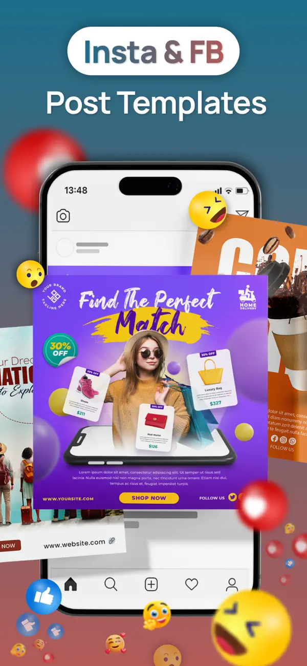 Screenshot #2 pour Post Maker-Social Media Design