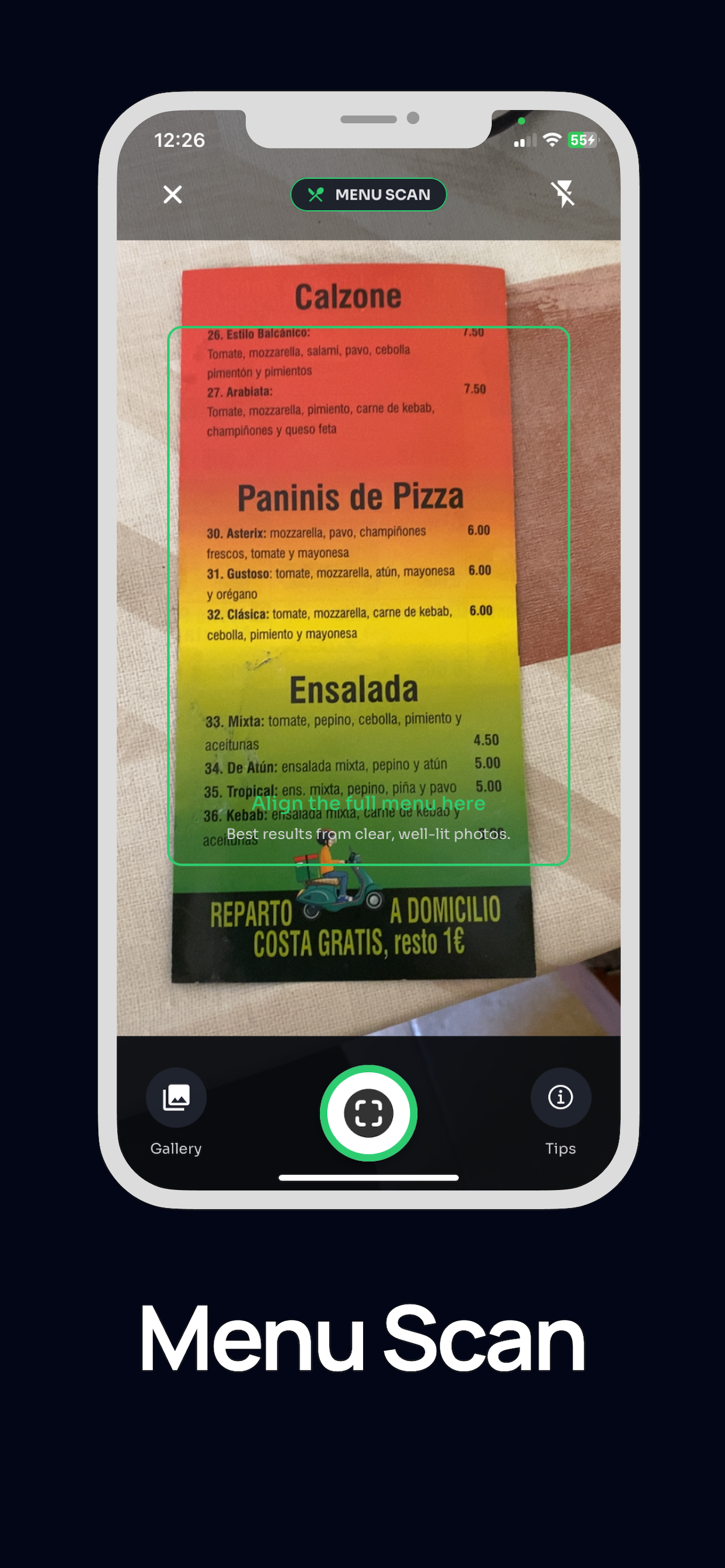 Food Menu Translator Nutrition screenshot 2
