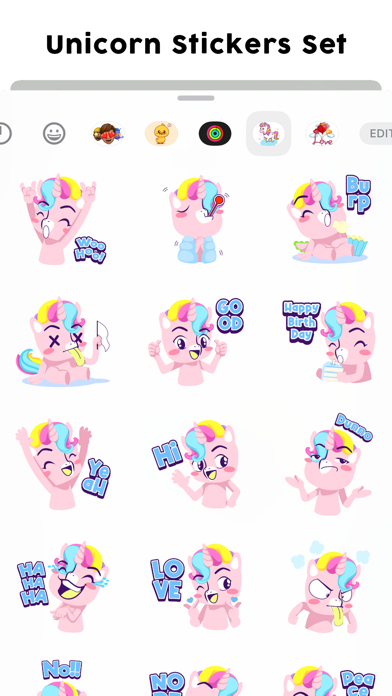 Screenshot #3 pour Unicorn Stickers Set