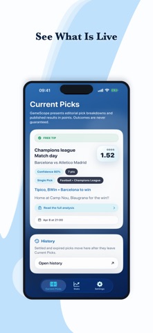 GameScope – Sports Picks iPhone screenshot