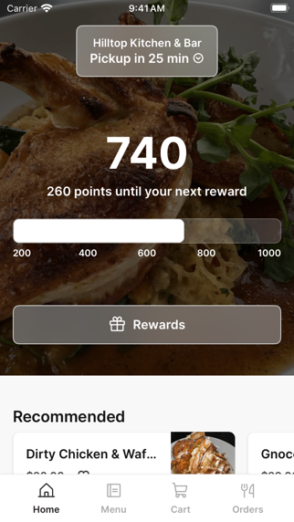 Hilltop Kitchen & Bar app screenshot