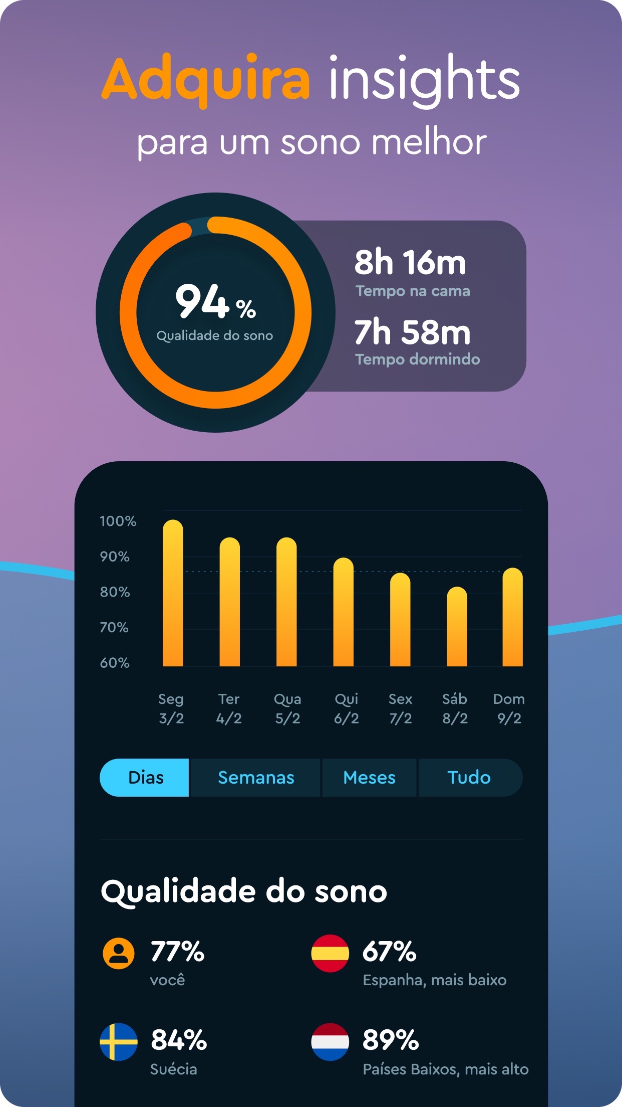 Screenshot do app Sleep Cycle - Monitor de sono