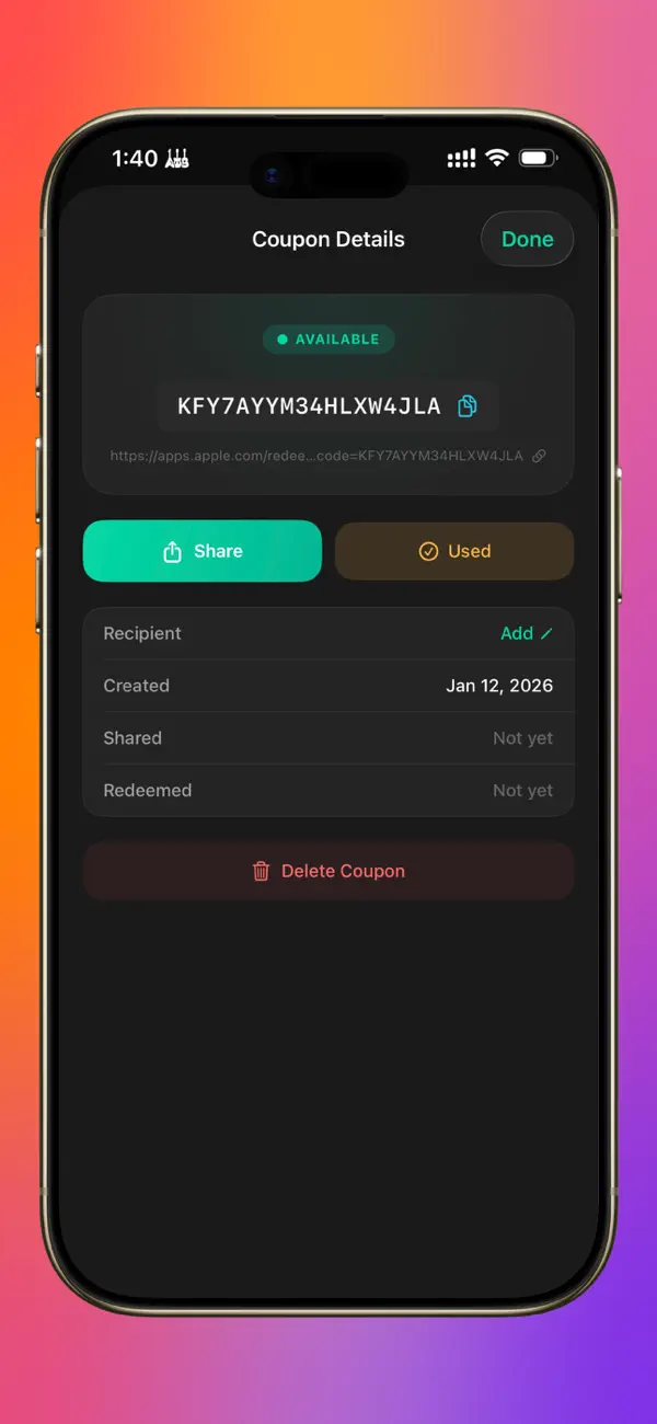 #4. Coupon Distributor (iOS) Ved: renwei han