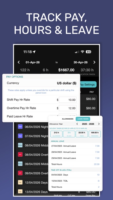 My Shift Planner - Calendar iPhone screenshot 4 - Productivity app