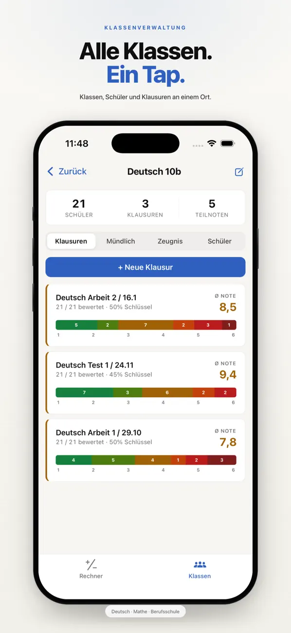Screenshot #3 pour Notenrechner - Noten berechnen